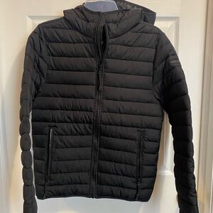 Aeropostale Classic Black Hooded Puffer Jacket